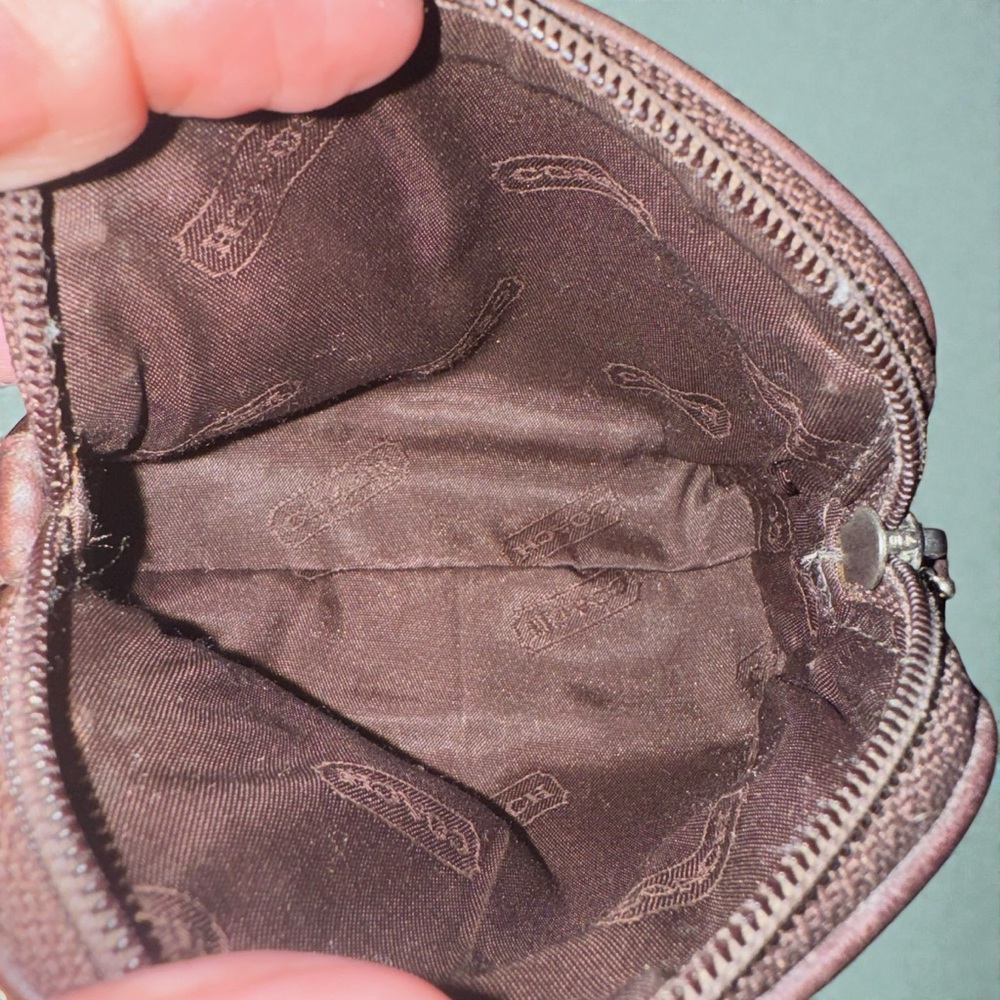 Coach Classic Vintage Dome Blue Leather Legacy Rare Zip Coin Purse Cosmetic Y2K - Picture 3 of 5